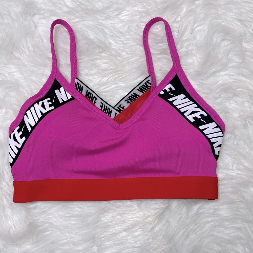 Nike Pink and Red Sports Bra